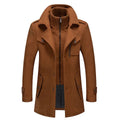 Premium Men’s Tweed Coat – Winter Long Overcoat with Inner Zip-Up Layer | Wool Blend Warm Stylish Jacket | 781