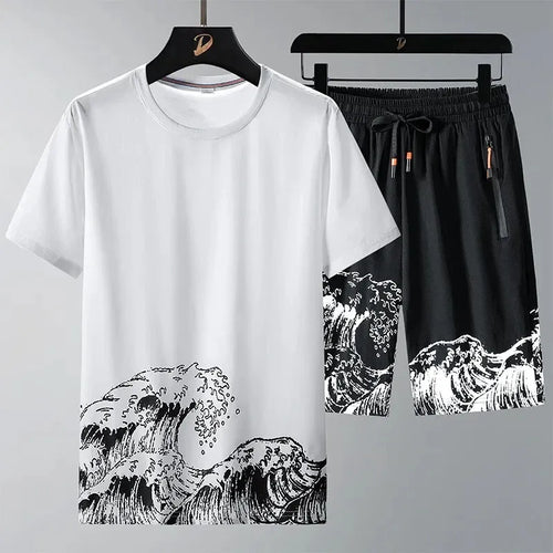 Buy 1 Get 1 Free Men's Summer Set Casual Sports Suit Tracksuit - Short Sleeves T-Shirt  895