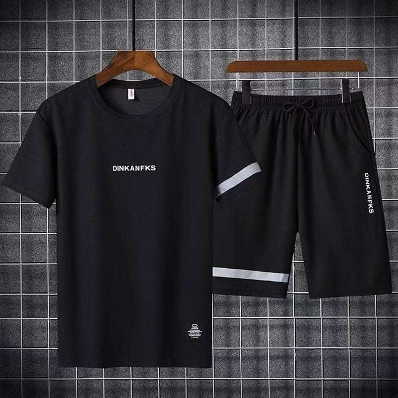 Buy 1 Get 1 Free Men's Summer Set Casual Sports Suit Tracksuit - Short Sleeves T-Shirt  880