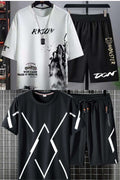 Buy 1 Get 1 Free Men's Summer Set Casual Sports Suit Tracksuit - Short Sleeves T-Shirt  875