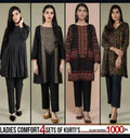 Pack of 4 Women's Summer Cotton Kurtis - 50% Off Sale - 1033470