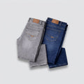 Pack of 2 Export Quality Men's Denim Jeans – Grey & Blue