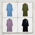 Pack of 4 Front Open Side Embroiderd Abaya – Premium Quality