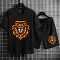 Mens Summer Shorts + T-Shirt Set - TTMSS97 - Black Black