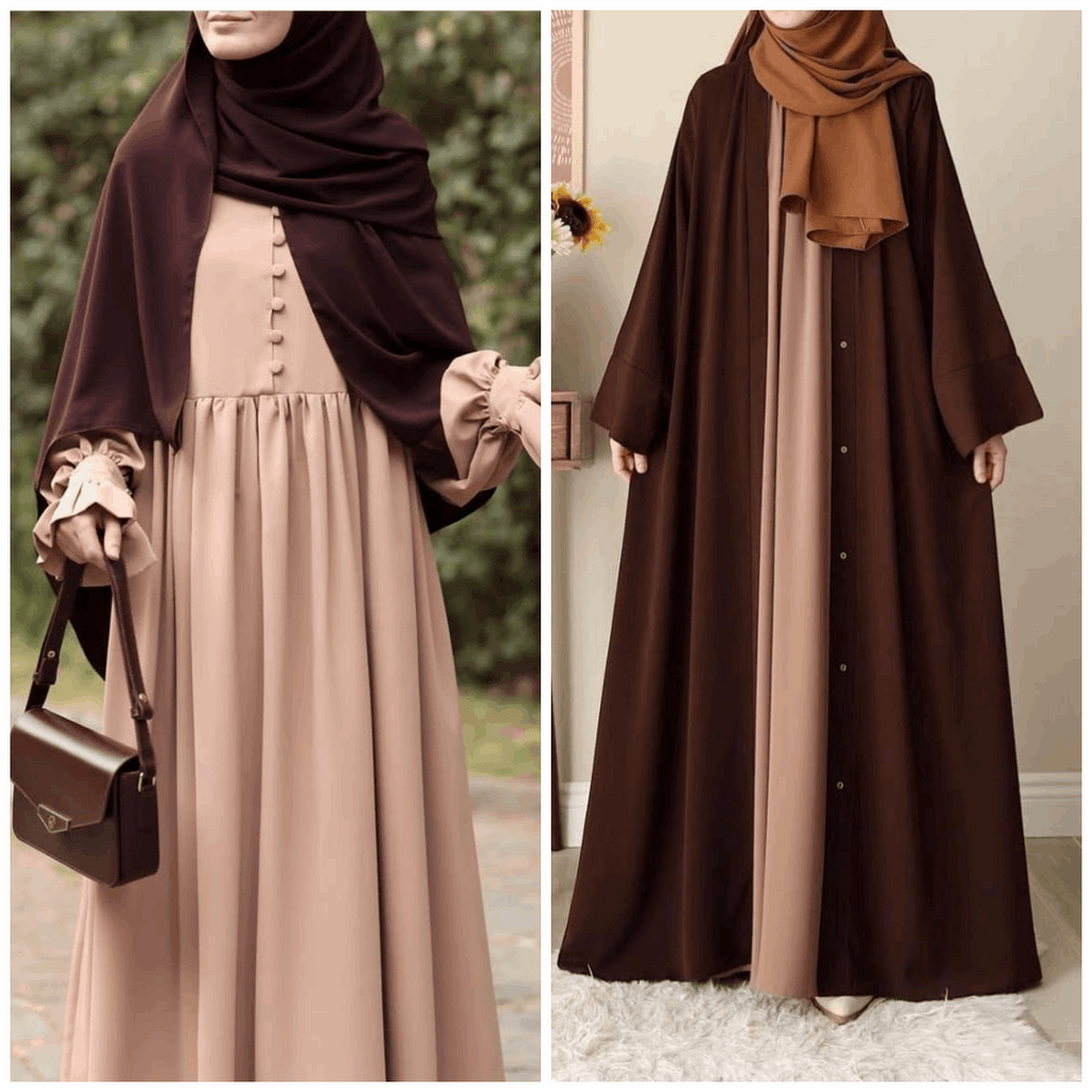 Buy 1 Get 1 FREE Premium Georgette Abaya with Stoles All Sizes Available 126351